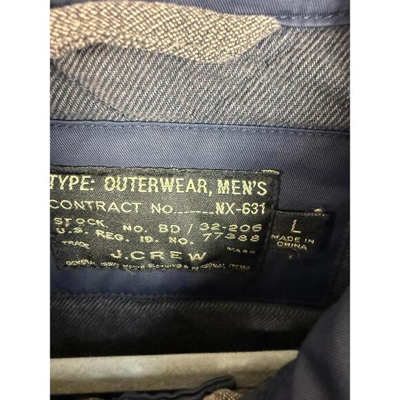 JCrew Sussex Quilted Jacket Chore Barn Field Jacket Large Navy Blue - Picture 2 of 8